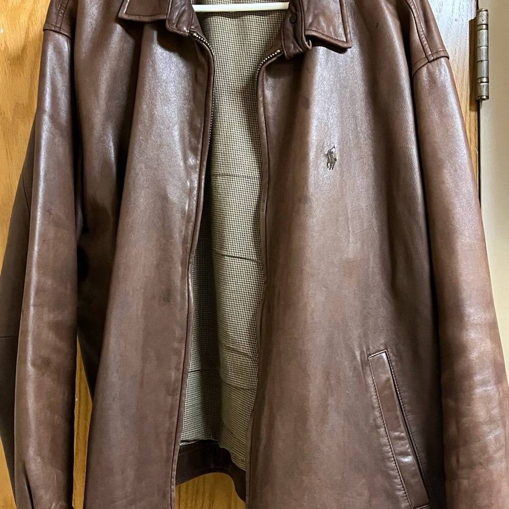 Men’s XL Polo Ralph Lauren leather jacket In near mint condition.